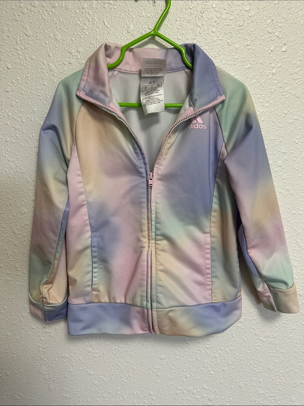 adidas Pastel Pink and Lavender Kids Zip Jacket Size 4T